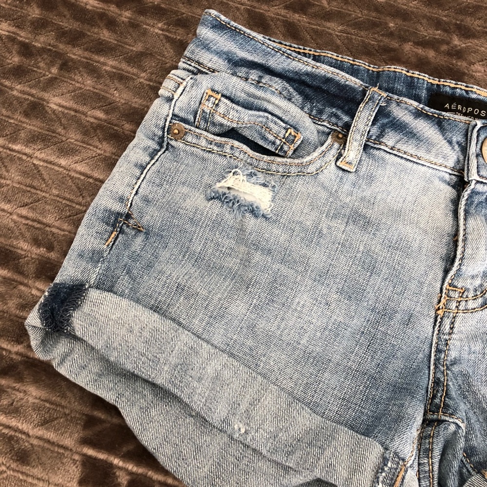 Aeropostale Midi Distressed Jean Shorts Size 2 GUC - Picture 6 of 8